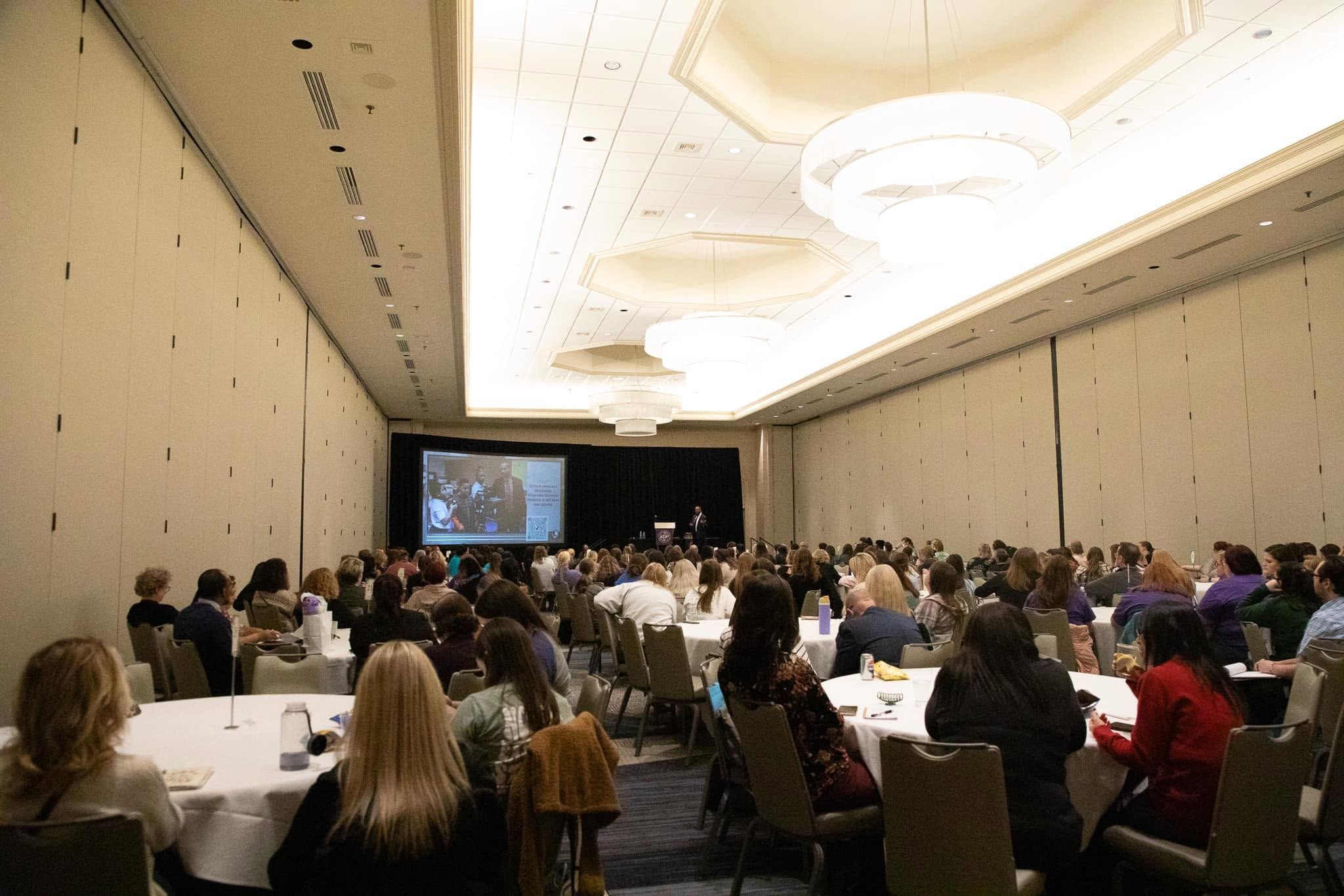 Keynote to a full ballroom
